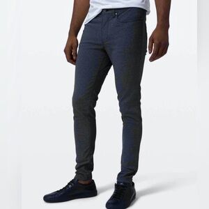 NWT Lululemon Men's Size 34 ABC Skinny 32"L Tech Canvas Heathered Navy
